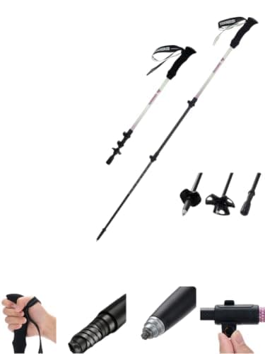 Carbon Fiber Hiking Poles,Ultralight Collapsible Trekking Sticks,120cm Compact Folding Walking Sticks,Non Slip Backpacking Travel Poles,5.47oz Lightweight Hiking Cane (beige)