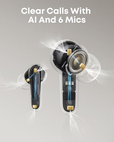 soundcore P41i by Anker Adaptive Noise Cancelling Earbuds with Portable Phone Charger (Built-in USB-C Cable), 192 h Playtime, Immersive Sound,6-Mic AI Calls IPX5 (Black with Lightning Adapter) — view 6