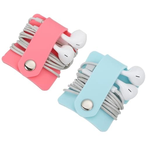 sourcing map 2pcs Earbuds Holder Case, Earphone Wrap Headphone Case
