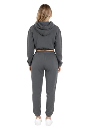 Bahob® Women’s Sportswear Set, 2 Pcs Women Tracksuit Hoodie Crop Top and Joggings Pants Leggings Yoga Gym Wear Tracksuits Activewear Set XS to XL (Large, WCTS-103-E) — view 4