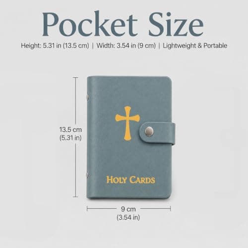 Pitigihe Catholic saint image case in faux leather, prayer card organizer — view 2