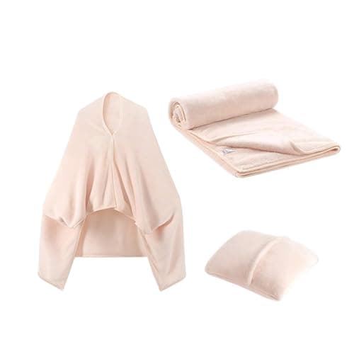 Travel Blanket Airplane | Compact Travel Blanket Pillow Combo - Wearable Adult Coat Poncho, Soft Flannel Airplane for Traveling — view 6