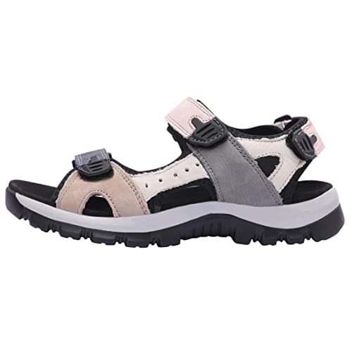 Harssidanzar SL256EU Women's Summer Sports Sandals Hiking Sandals Outdoor Hiking Sandals Adjustable Strap Leather Sandals, Pink black, 9 UK — view 6