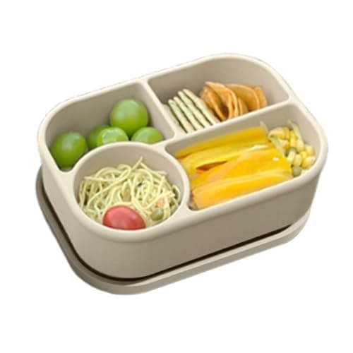 Silicone Meal Prep Containers 4-Compartment 750ml Leak-Proof Divider