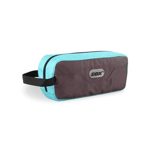 GOX Small Travel Toiletry Bag for Men, Hanging Dopp Kit Organizer with Water-Resistant Nylon, Portable Shower Toiletry Case, Grey/Sky Blue, L, Toiletry Bag for Travel