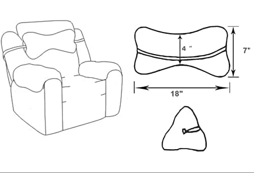 Jiangding Neck Pillow soft Bone shape for sofa Armchair Recliner Couch Office Chair Airplanes Sleeping Travel Great Pain Relief support or Supportive Neck Head Waist Support Fixable (Brown) — view 6