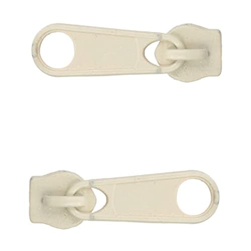 Zipper Slider Replacement Size #3, Metal Zip Puller Zipper Pull Fastener Repair for Clothes Jacket Coat Backpack Instant Fixing DIY Crafts (Cream 103, 2 Pieces) — view 5