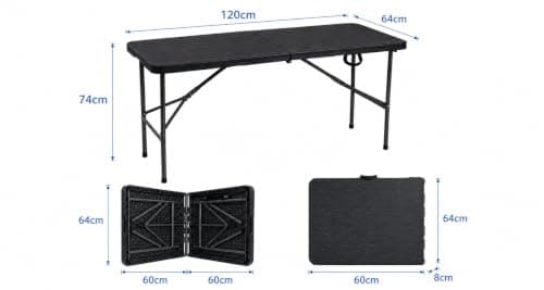 ACCURATE Heavy Duty Folding Camping Table (BLACK, 4FT) — view 2