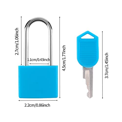 Belerry 4 Pcs Long Handle Suitcase Locks with Keys, 4 Colors Luggage Padlocks for Travel School Gym, Multicolor Small Padlocks for Luggage Bag Case — view 2