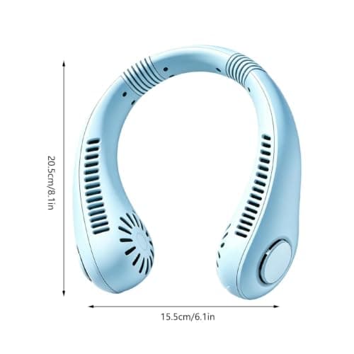 Rechargeable Neck Fan Bladeless Portable USB Rechargeable | Personal Cooling Around The Neck Fan for Home Office Outdoor Beach Camping Hiking Travel Picnic Vacation (Blue) — view 5