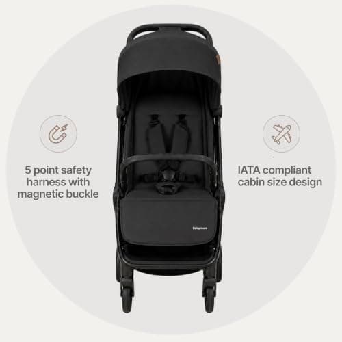 Babymore Yara Baby Stroller - One Touch fold, Lightweight, Cabin Size (Chocolate) — view 4