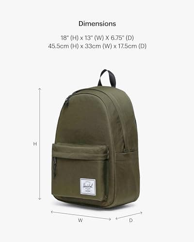 Herschel Classic Backpack, Ivy Green, One Size — view 5