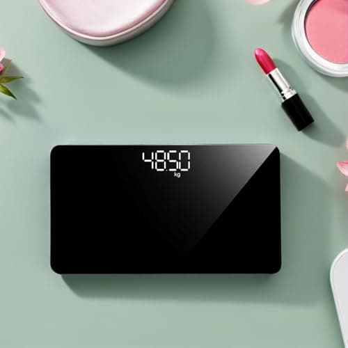 FRCOLOR Portable Rechargeable Digital Weight Scale Random Color, with Mirror Surface Tempered Glass, and Plastic, 4 High-precision Sensors Lightweight Travel Body — view 5