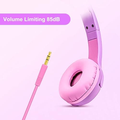 Olyre Kids Wired Headphones with Mic, LED Cat Ears Headset, Toddlers, Girls — view 4