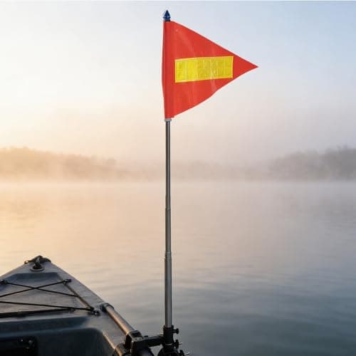 PACKOVE High Visibility Kayak Safety Flag with Polyester Material and Stainless Steel Mount, Easy Installation and Portable Design for Travel and Exploration Trips on Canoes and Kayaks — view 5