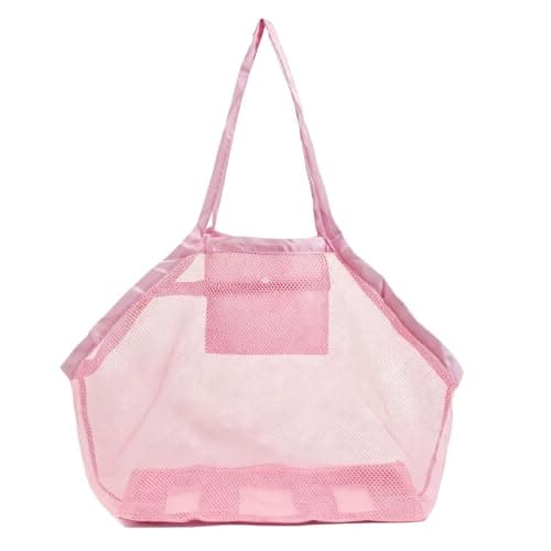Large Mesh Beach Bag,Beach Toy Bag for Kids,Mesh Beach Bags,Foldable Toys Net Tote Bags Waterproof Lightweight for Sand Storage for Wet Towels Swim Pool Travel Essentials Accessories (40x24x38 cm)