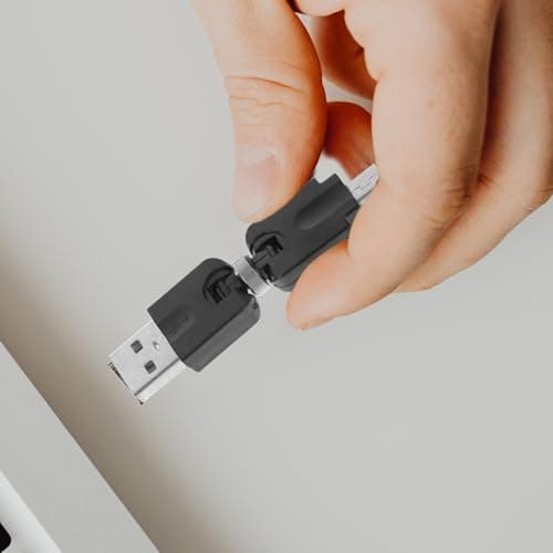 Uonlytech USB to Mini USB Adapter 360 Degree Rotating Black Converter — view 5
