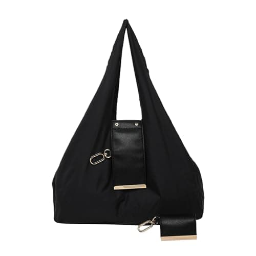 Keychain Tote Bag, Light Weight Compact Foldable Vegan Pu Leather with Key Ring | Reusable Expandable into a Spacious Shopping Bag for Women Girls Daily Travel Outdoor