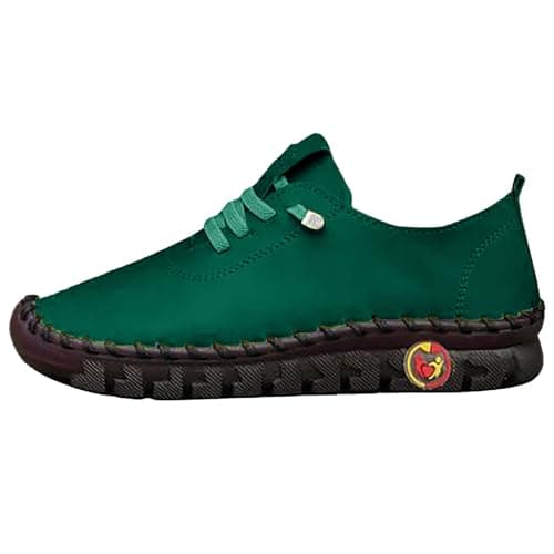 Walking Shoes for Women UK Womens Trainers Waterproof Non Slip Walking Shoes Lightweight Soft Wide fit Running Sneakers Casual Orthopedic Shoe Lace up Sneaker for Tennis Gym Tennis Blackish Green 7