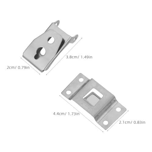 Detachable Hard Hat Headlamp Holder Clips Silver Pair Stainless Steel — view 2
