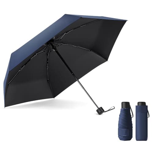 Vicloon Travel Mini Umbrella for Purse,6 Ribs Mini Umbrellas, Coating Layer Fabric Blocking UPF 50 UV Protection 99.9% Compact Folding Purse Umbrella,Travel Sun Umbrellas Lightweight Small Compact