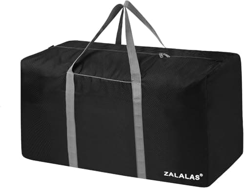 ZALALAS Travel Duffle Bag, 96L Extra Large Lightweight Holdall, Foldable Duffel for Men Women, Black