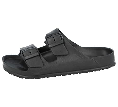 Yinka Shoes Ladies Double Buckle EVA Sandals (Black, uk_footwear_size_system, adult, women, numeric, medium, numeric_5) — view 3