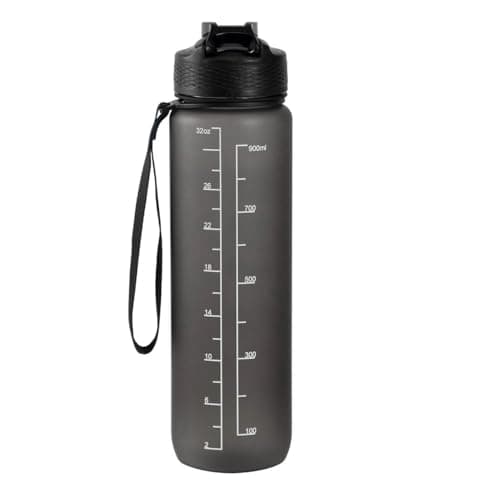 1L Motivational Water Bottle with Straw - Leakproof Sport Water Bottle with Time Marker & Rubber Paint Coating - BPA Free Reusable Fitness Jug for Gym, Office & Outdoor (28.5cm x 7.8cm, 185g) — view 4
