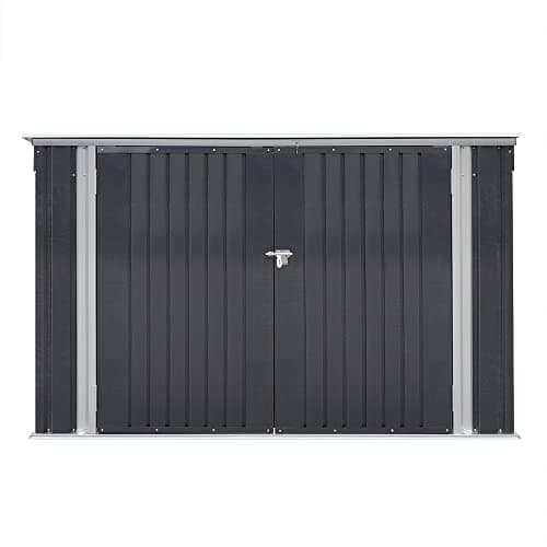 Galvanized Steel Garden Storage Box - Metal Bike Tool Shed - Holds 3 Bicycles — view 6