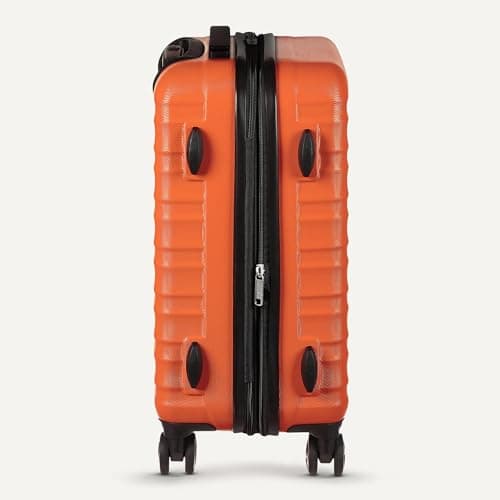 Amazon Basics Hard Shell Medium Suitcase - Expandable ABS Travel Luggage with 4 Double Spinner Wheels - Scratch Resistant and Lightweight Construction - 68 x 45.1 x 28.6cm - Burnt Orange — view 5