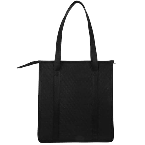 BUTIFULSIC Foldable Insulated Grocery Tote Bag Black Thermal Carry Bag