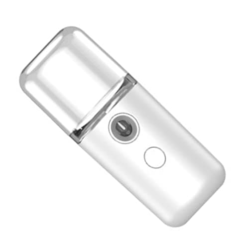 Odorkle Nano Facial Mist Sprayer, ABS USB Rechargeable Portable Face Humidifier, 150mAh Pocket Size Nano Hydration Device with 14 Minute Mist for Dry Skin Travel Office Spa (White)