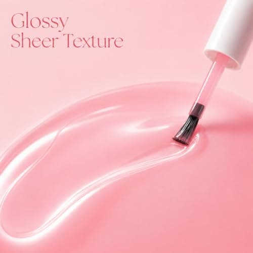 Jelly Nail Polish - Sheer Pink Translucent Nail Varnish - Long Lasting Quick Dry Breathable High Glossy Clear Nude Pink Nail Paint - Buildable for French Manicure DIY Nail Art No UV Needed Home — view 3