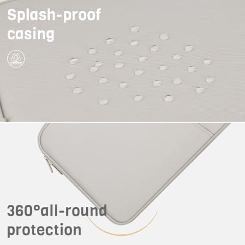 13 Inch Padded iPad Sleeve With Top Handle & Front Storage Pocket, Shock‑Resistant Protective Tablet Case for iPad Air，Cream White — view 6