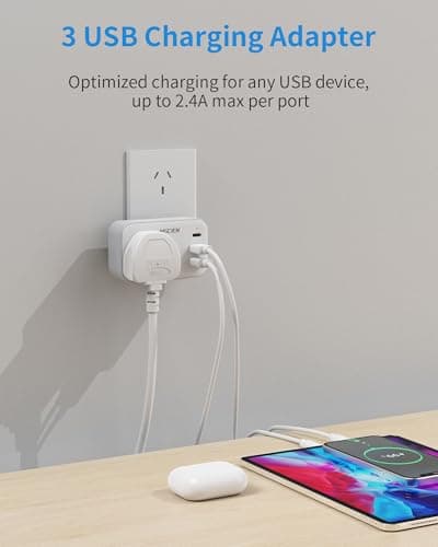 Mscien UK to India Plug Adapter with USB-C, 4-IN-1 Type D Plug Adapter — view 5