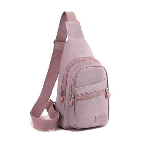 Sling Bag Chest Bag for Women Men,Anti Theft Crossbody Bags,Waterproof Shoulder Bags,One Strap Small Backpack Lightweight Small Rucksack for Sports Outdoor Travel (Purple)