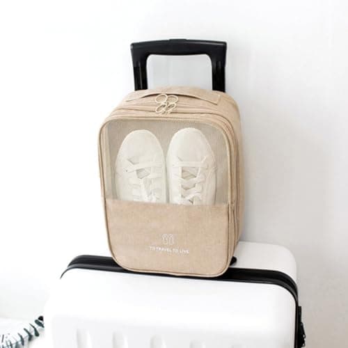 Travel Shoe Storage Bag for Shoes, Oxford Cloth, Khaki — view 4
