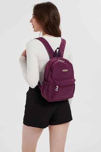 AOTIAN Mini Backpack for Women, Durable Nylon Small Daypack, Purple — view 2