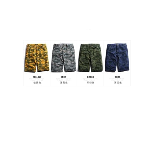 YUECIBAI Sports Running Shorts For Men Green Camo Cargo Shorts Fashion Camouflage Multi-Pocket Casual Shorts 36 Green — view 2
