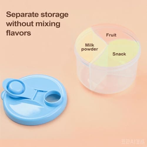 Milk Powder Dispenser Pots, Formula Dispenser with 3 Compartments, 4-Pack — view 6