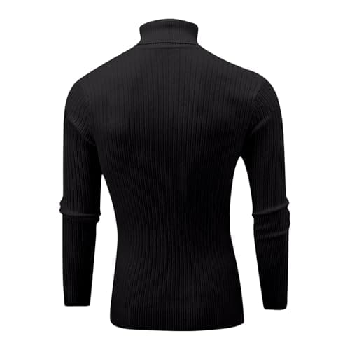 XMWSPO Men's Cable Knit Turtleneck Sweater,Long Sleeve Warm Sweatshirt — view 4