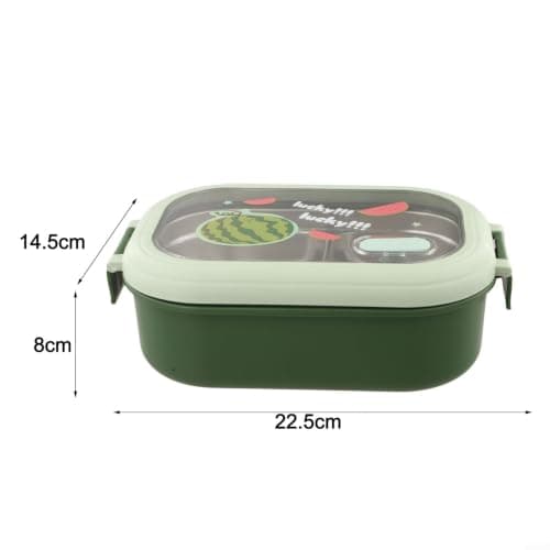 LatoYard Insulated Lunch Box Stainless Steel Compartment Food Storage 1000ml Portable Thermal Carrier for Kids Adults Picnic Travel Outdoor(Green) — view 6