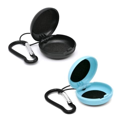 LICQIC Earplug Case, Earbud Storage, 2 Pcs, Black+Blue