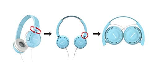 Roxel RX110 Lightweight Wired Foldable Headphones with Mic & Volume Control, On-Ear Headphones, Ergonomic Design, Answer Incoming Calls, Compatible with Android and IOS Devices (Blue) — view 6
