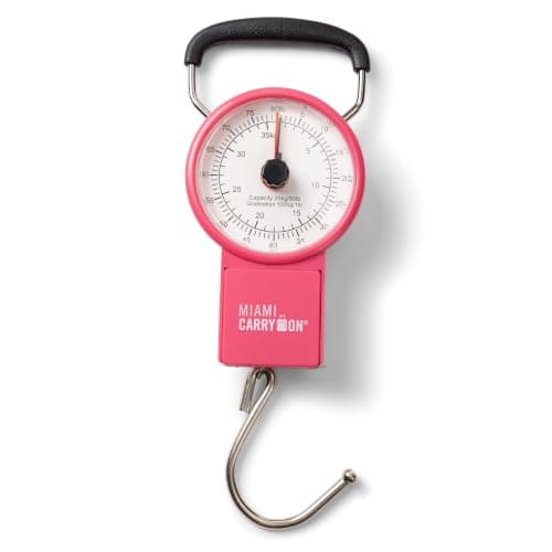 Mechanical Luggage Scale with Tape Measure, Up to 75 Pounds (Pink) - Lift Slowly — view 6