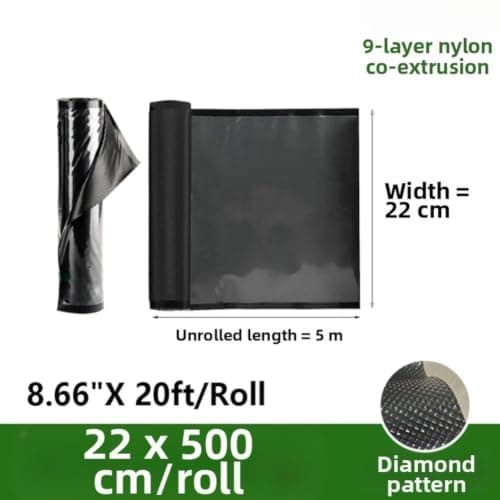 FACAIIO PE+PA Coextruded for Vacuum Sealer Bags Roll Black Textured Nylon High Strength Compression Storage Seasonal Clothes Bedding Moisture Resistant — view 3