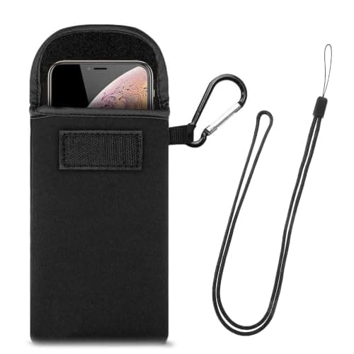 KIMHOME Mobile Phone Case, Universal Waterproof Cover with Neck Strap Black