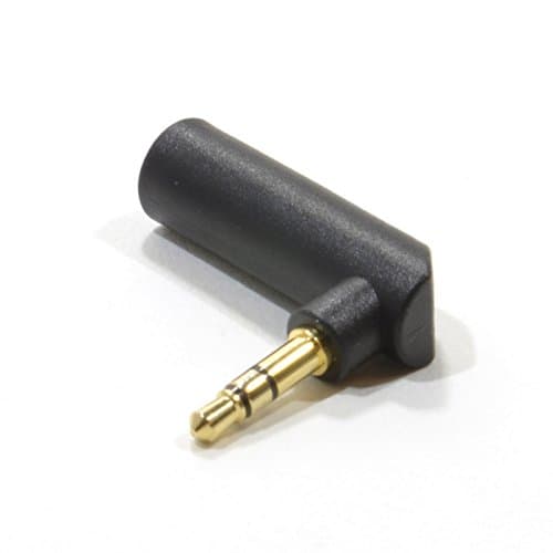 kenable 3.5mm Stereo Jack Socket to Male Right Angle Adapter Plug Gold — view 2