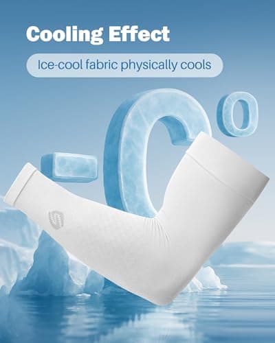 SHINYMOD Compression Sleeves Arm Warmers UV Sun Protection Men Women Cooling Sleeves to Cover Arms for Cycling, Driving, Golf, Hiking (2 Pairs: White, Orange) — view 4