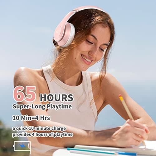 Uliptz Wireless Headphones Over Ear, 65 Hrs Playtime Bluetooth Headphones — view 5